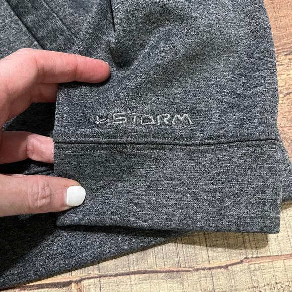 Under Armour | Men's Athletic Gray Yellow Loose Fit Hooded Storm Hoodie Sz XL - Picture 4 of 5